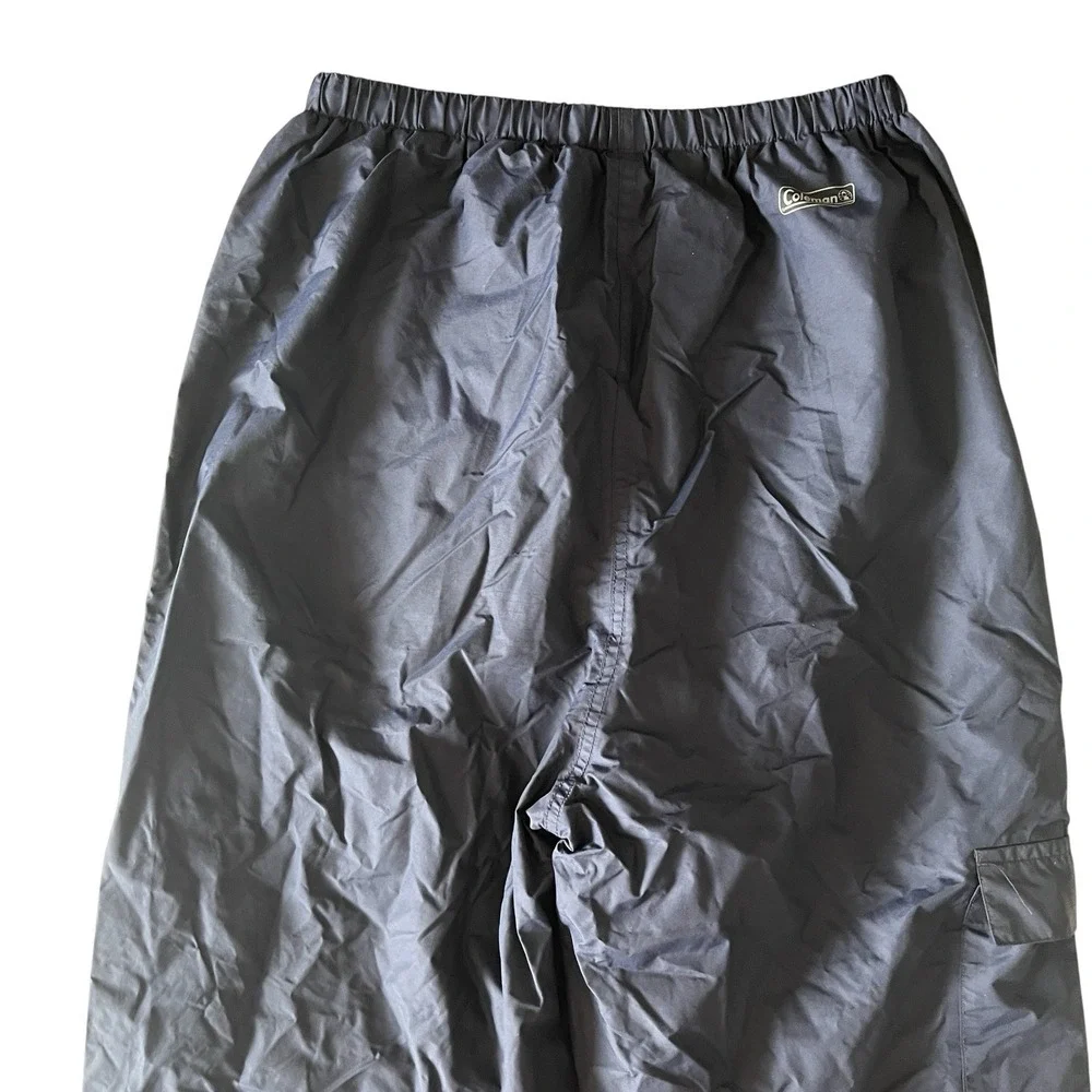 Coleman Men's Size M Windpants Mesh Lining Navy Blue Snaps‎ Drawstring